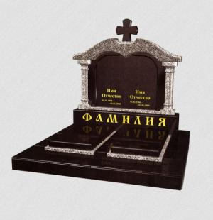 Памятник на два захоронения, черный гранит