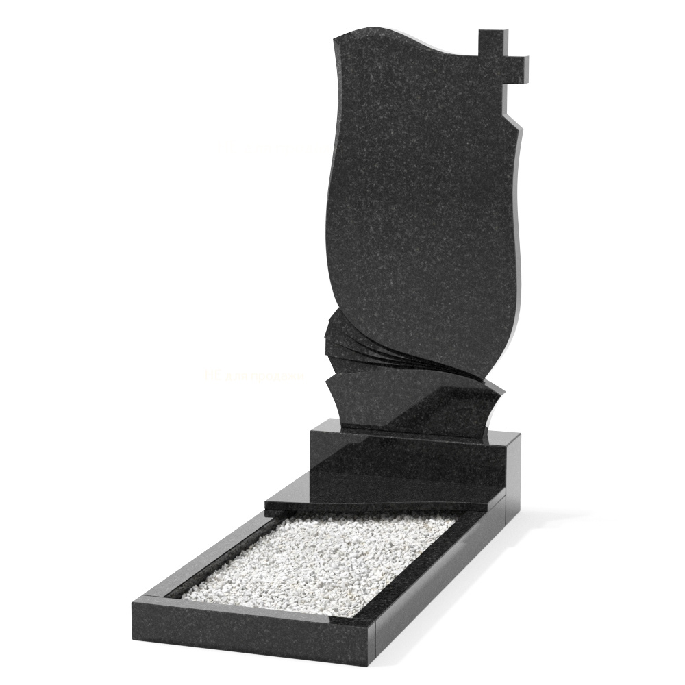 Одиночный вертикальный памятник от компании ГранЭлемент