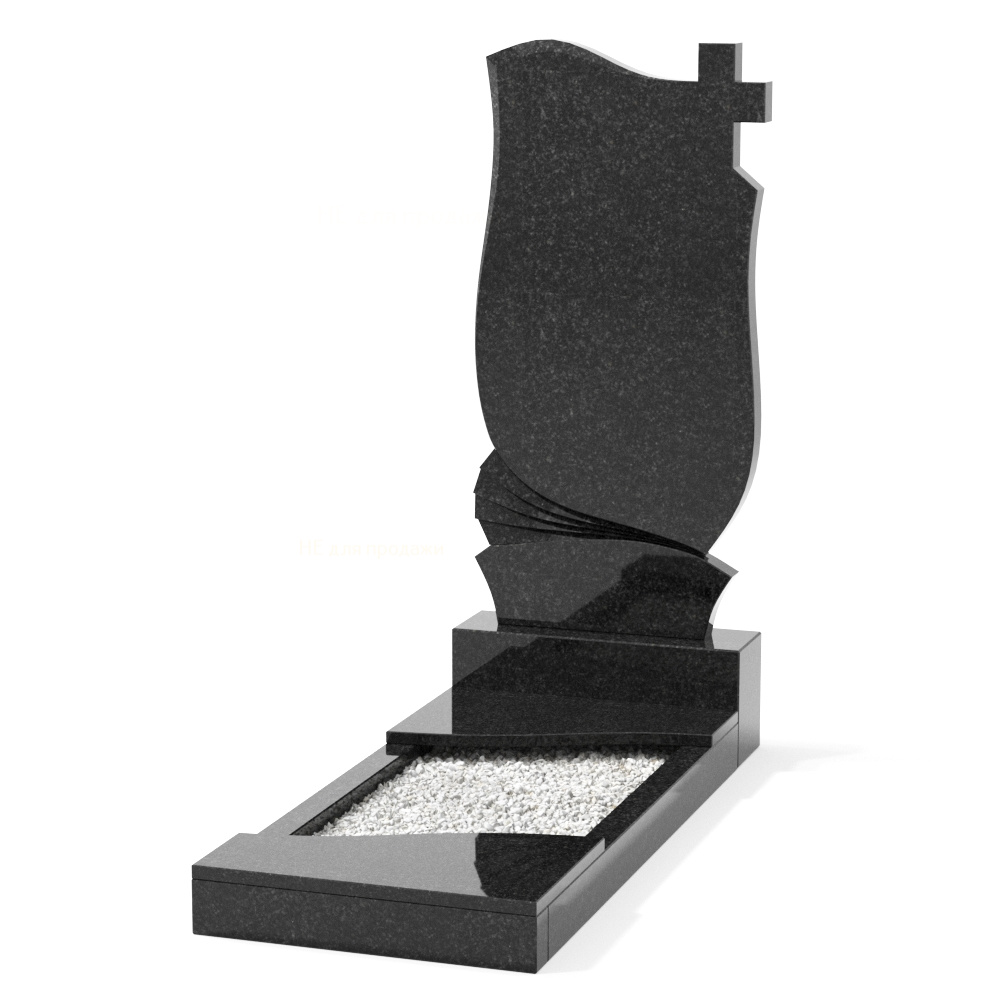 Одиночный вертикальный памятник от компании ГранЭлемент
